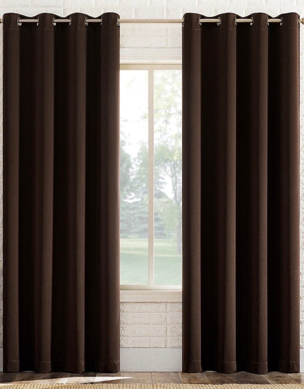 Sun Zero 104”x63” Blackout One Panel Pair Brown